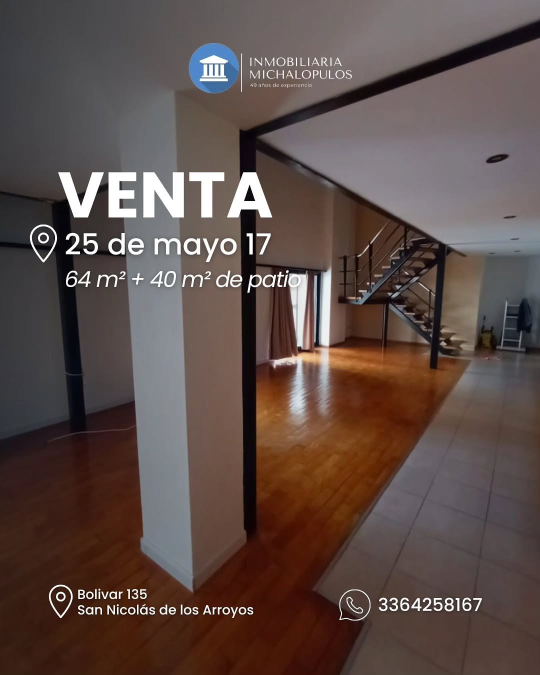 ✅ VENTA ✅📍 25 de Mayo 17📐 64 m² + patio propio de 40 m²🏠 Depto tipo loft — dos plantas, conc (1)